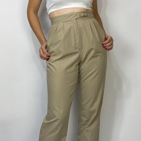 Vintage 80s High Waist Pants with ASYMMETRICAL Belt! 29 Waist - Picture 4 of 5